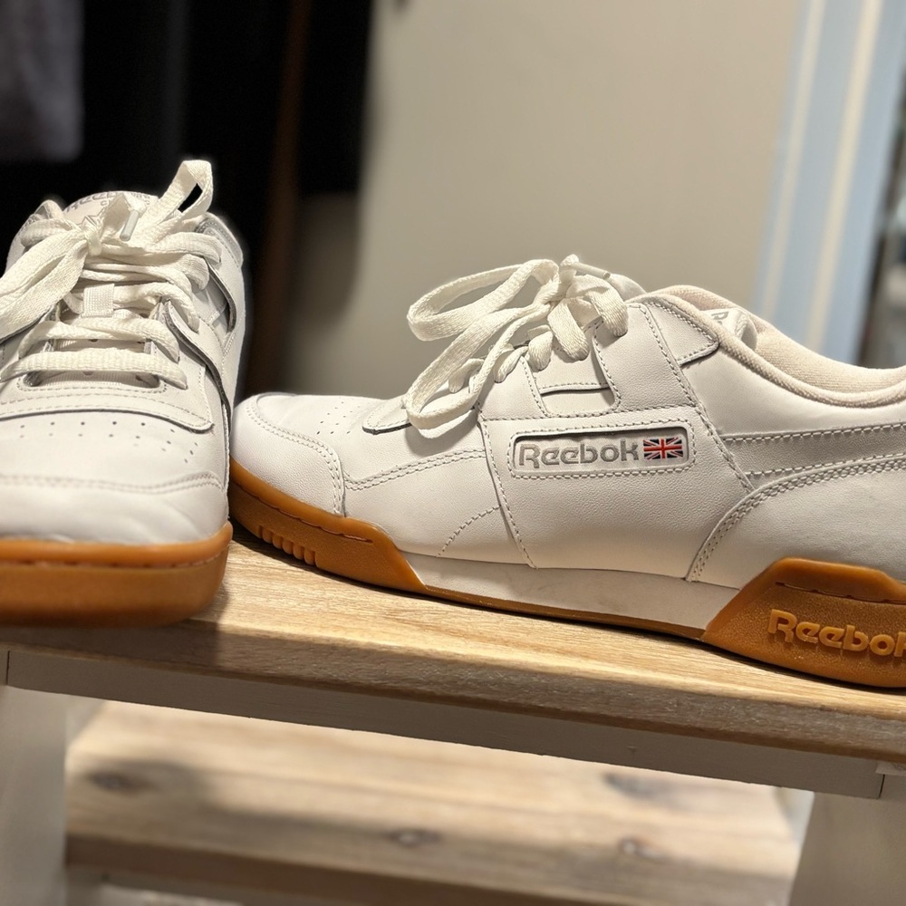 Reebok Classic White Sneakers with Tan Sole